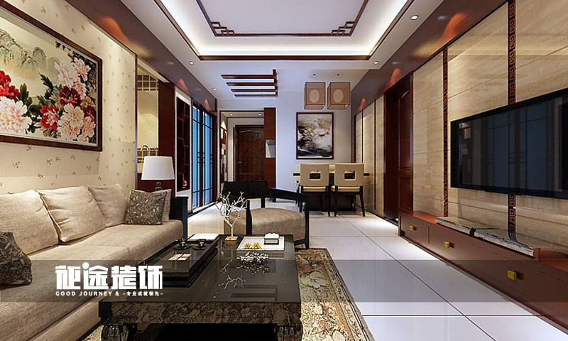 中式中式风格客厅三居设计图