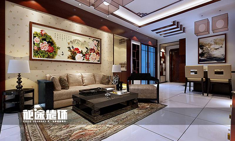中式中式风格客厅三居背景墙沙发客厅沙发设计图