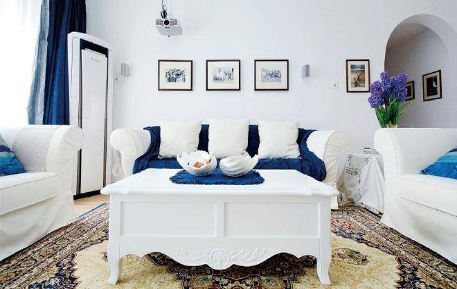地中海清新地中海风格客厅沙发沙发套案例展示