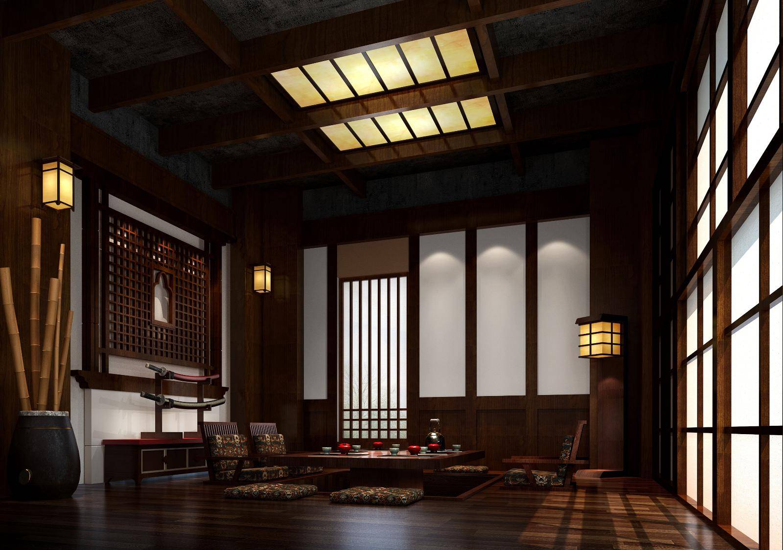 中式日式客厅装修效果展示