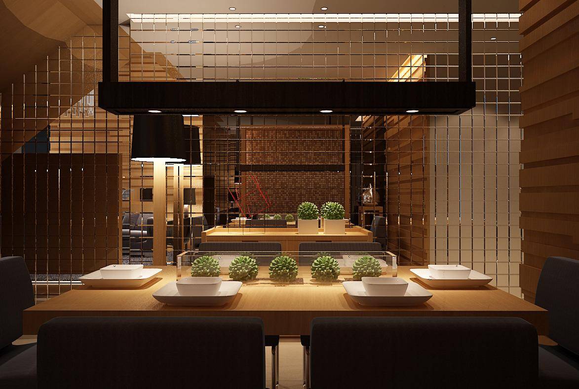 现代简约新中式餐厅装修案例