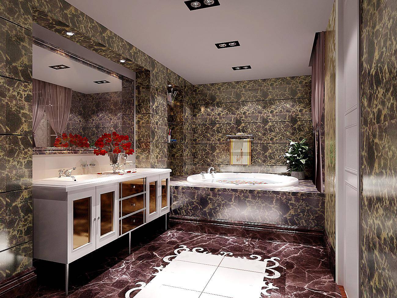 欧式卫生间浴室效果图