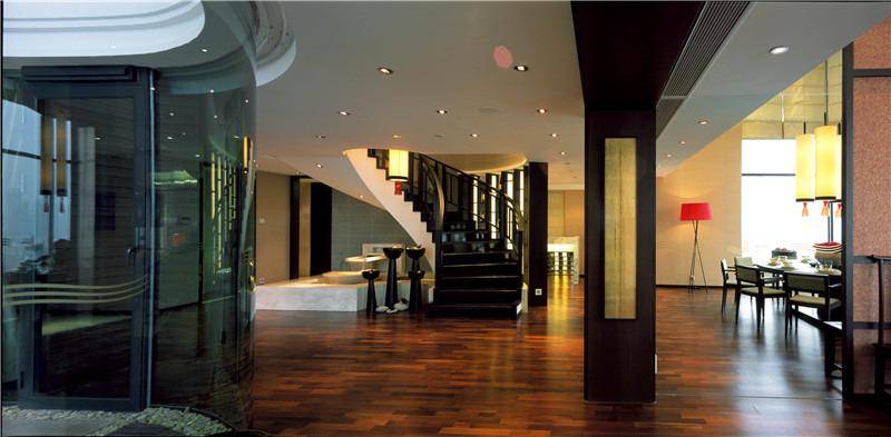 现代简约新中式客厅楼梯设计案例