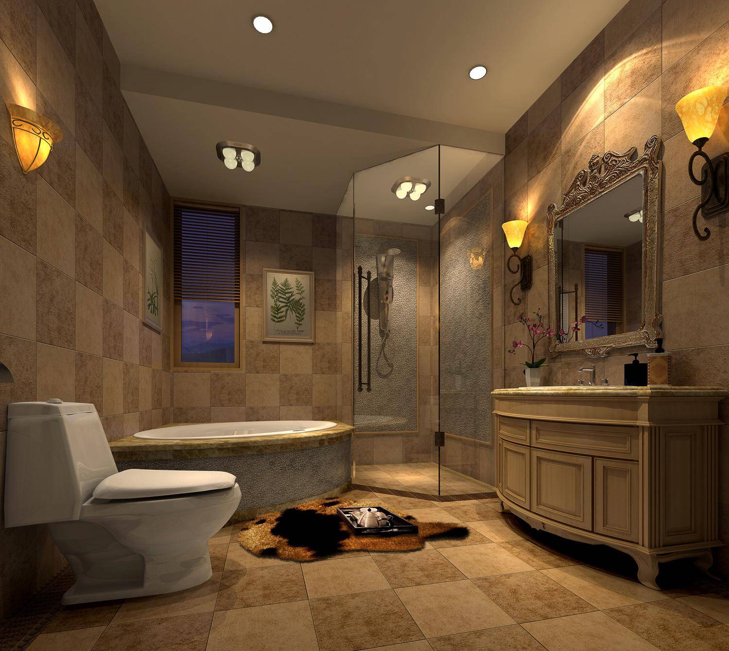 欧式卫生间浴室淋浴房设计图