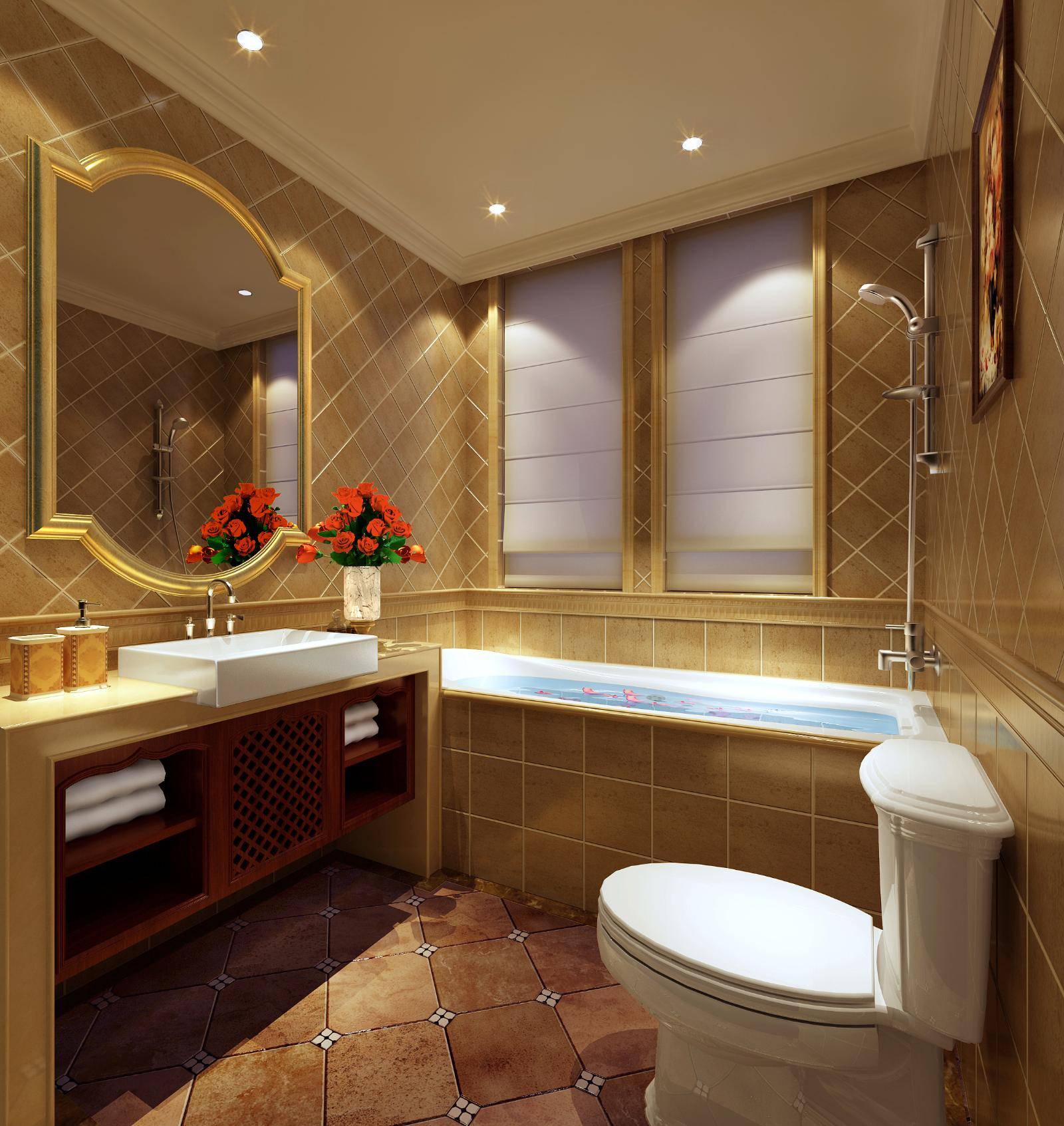 欧式田园浴室淋浴房设计图