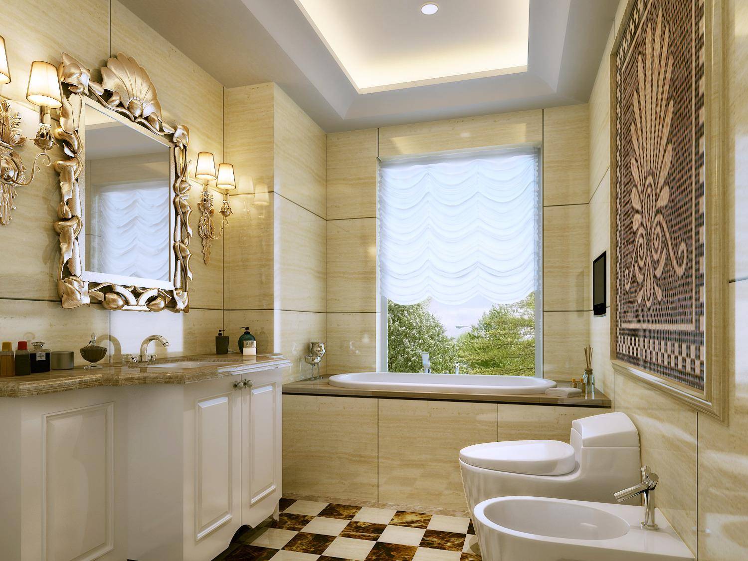 欧式卫生间浴室淋浴房设计案例