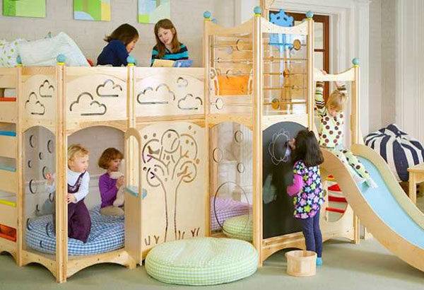 现代简约儿童房双层儿童床图片
