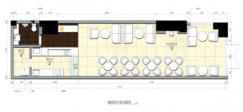 东莞奥乐斯咖啡馆室内设计手绘图片_4张