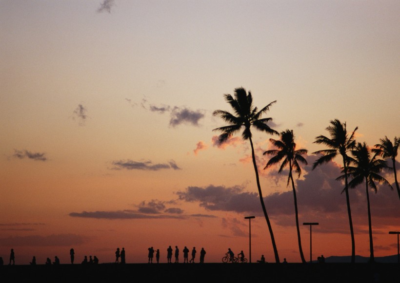 海边夕阳剪影图片(25张)
