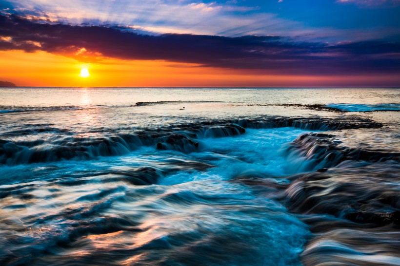 海滩夕阳景色图片(9张)