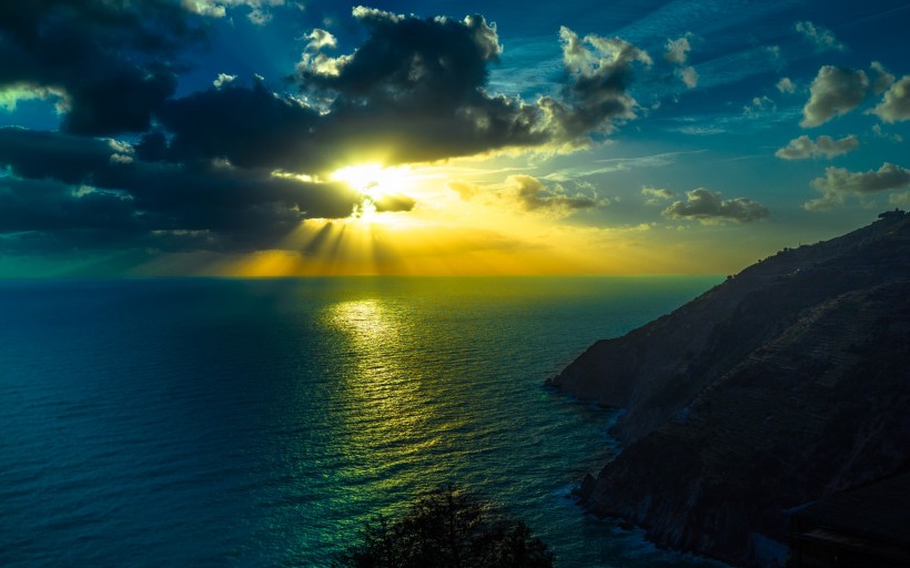 黄昏的大海夕阳风景图片(9张)