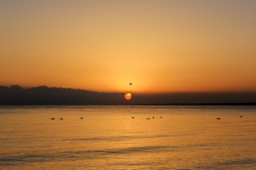 青海湖日出风光图片(10张)