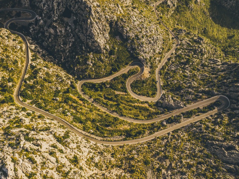 弯曲盘旋的山路图片(13张)