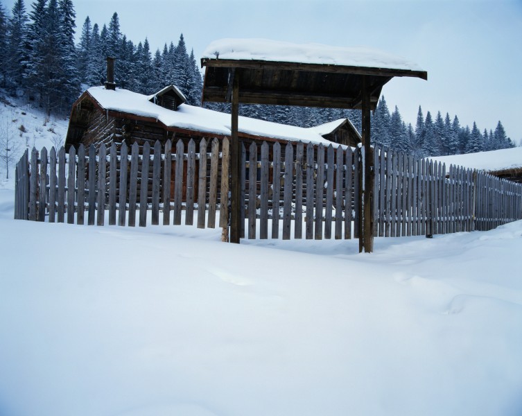 雪与村庄图片(8张)