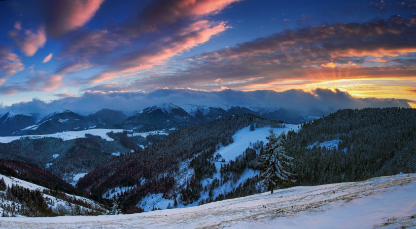 雪山上的夕阳景观图片(15张)