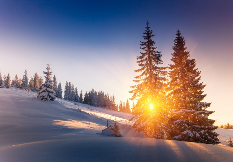 雪山上的夕阳景观图片(15张)