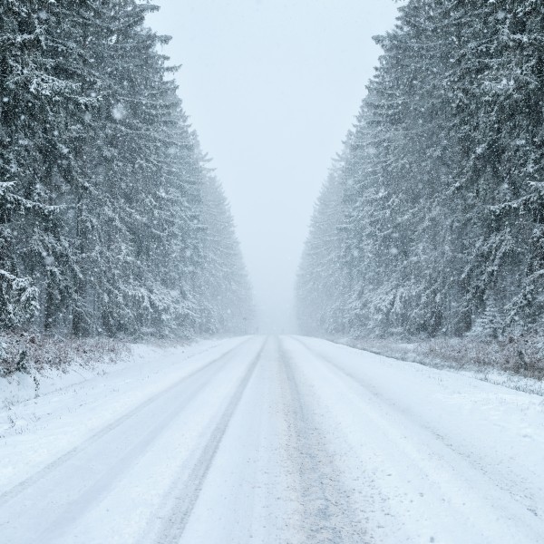 雪天道路两旁风景图片(8张)