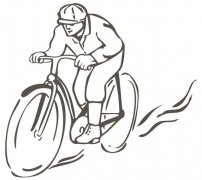 手绘人骑自行车简笔画图片