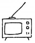 幼儿园简单的黑白电视机简笔画图片