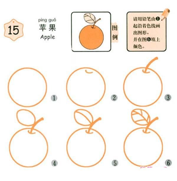 苹果简笔画的画法教程