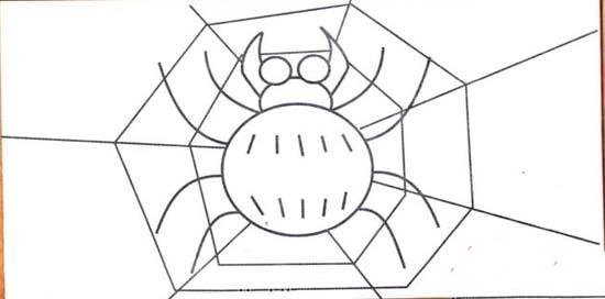 蜘蛛织网简笔画图片