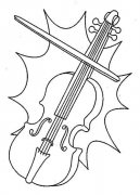 少儿乐器简笔画图片：小提琴