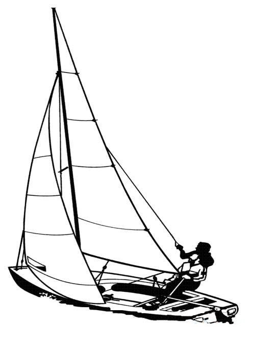 驾驶帆船简笔画