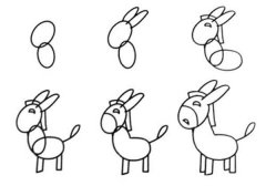驴的简笔画画法步骤：怎么画驴