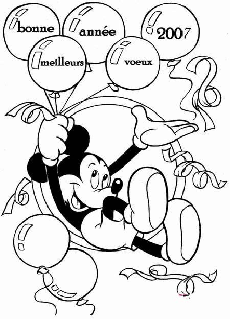 幼儿元旦卡通简笔画图片：米奇老鼠