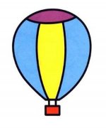 涂色热气球简笔画图片
