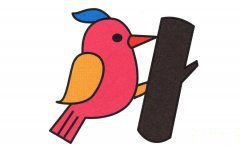 如何画啄木鸟简笔画