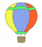 儿童带颜色的热气球简笔画图片