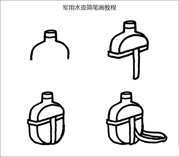 军用水壶简笔画