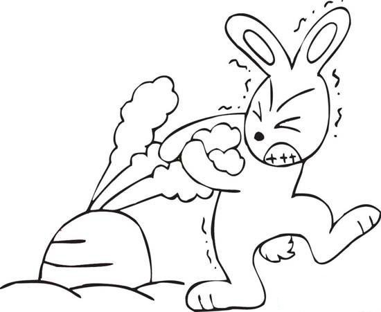 拔萝卜的兔子简笔画
