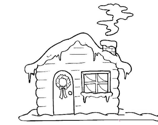 圣诞节里的房子简笔画图片