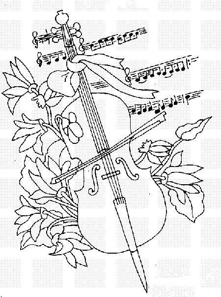 漂亮的小提琴黑白音符简笔画图片
