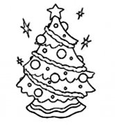 挂满彩灯的圣诞树简笔画图片