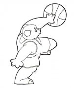 卡通猪简笔画:打篮球的猪