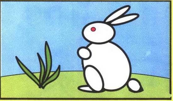 小学生彩色兔子简笔画图片