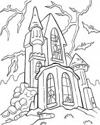 万圣节幽灵城堡简笔画图片