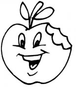 儿童卡通苹果简笔画：被咬一口的苹果