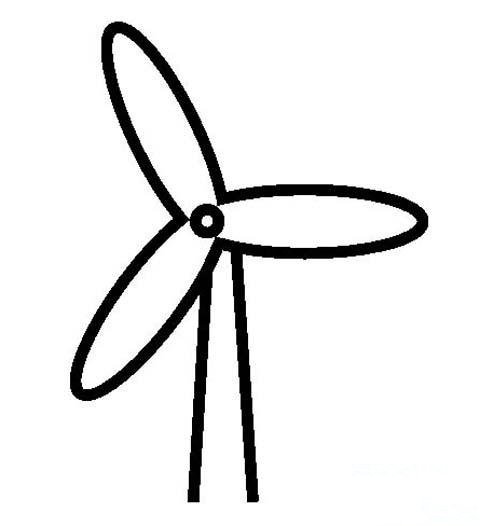 风力发电风车简笔画图片