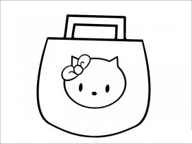 Hello Kitty小手提包简笔画