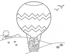关于人坐在热气球的简笔画图片