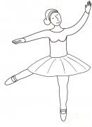 一组跳芭蕾舞的女孩简笔画