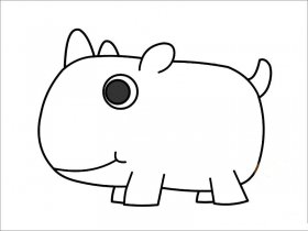 胖犀牛简笔画
