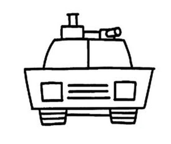 儿童特警装甲车车头正面简笔画图片