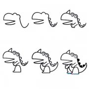 儿童怎么画恐龙的简笔画教程