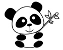 抱着竹子的可爱大熊猫简
