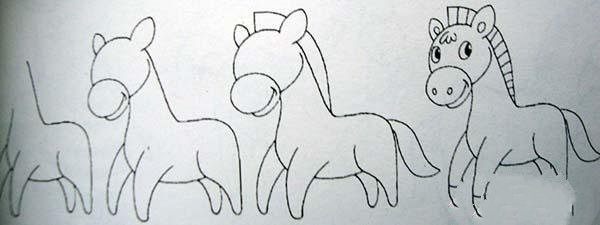 儿童手绘马的简笔画步骤教程